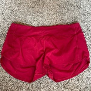 Lulu lemon red athletic shorts